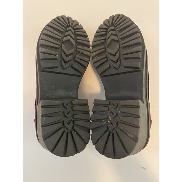 ASOS Size 5 Burgundy Velvet Platform Loafer Shoes Heels - Picture 8 of 8